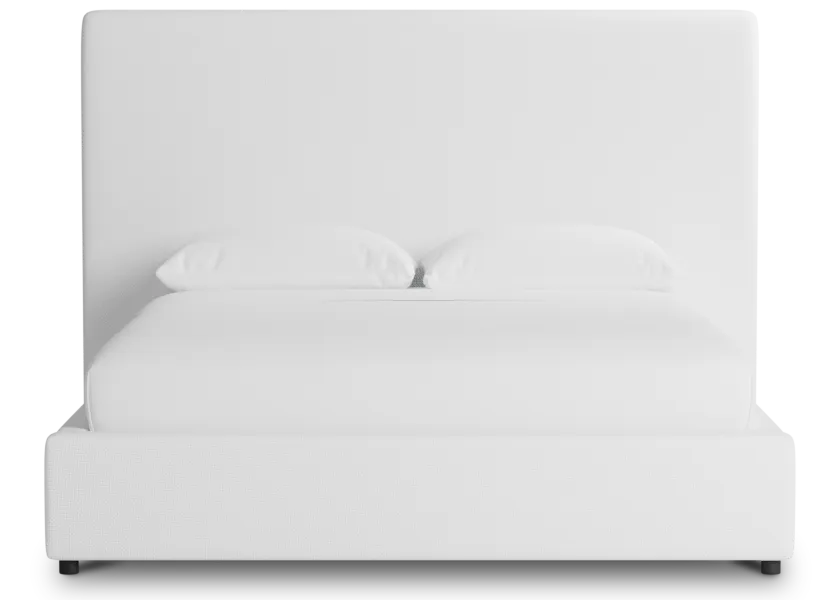 Grayton Suave White 54" Upholstered Platform Bed