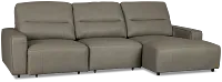 Rudy Gray Lthr/vinyl Right Dual Power Extension Chaise Sectional