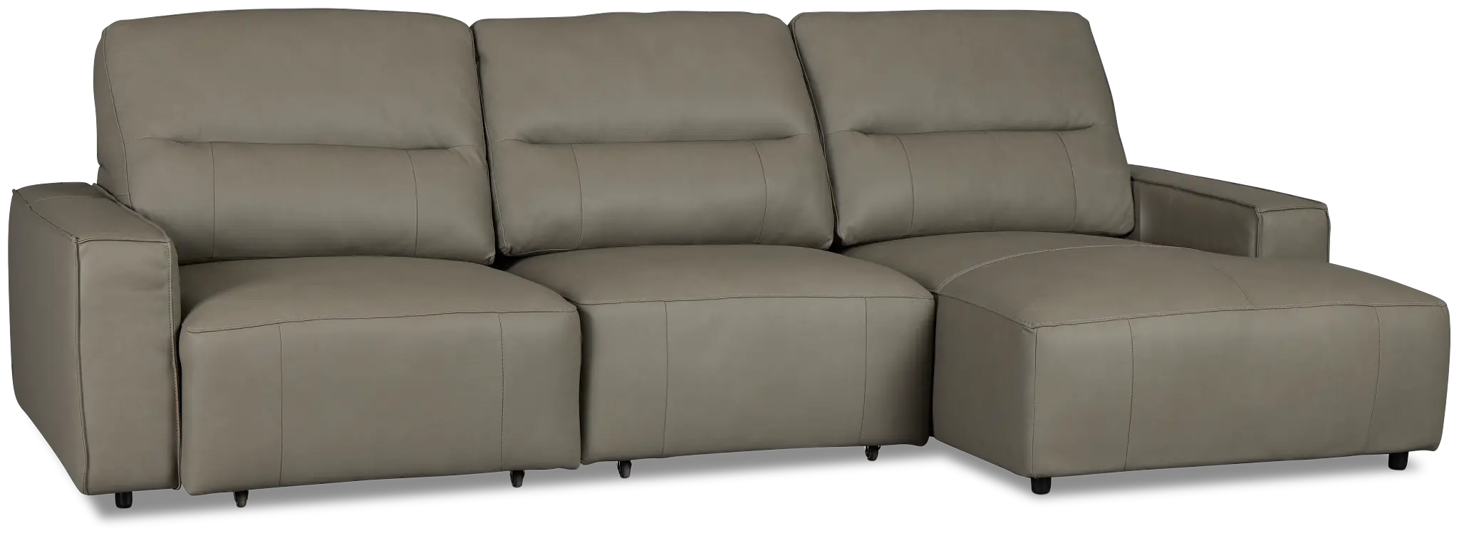 Rudy Gray Lthr/vinyl Right Dual Power Extension Chaise Sectional Rudy Gray Lthr/vinyl Right Dual Power Extension Chaise Sectional