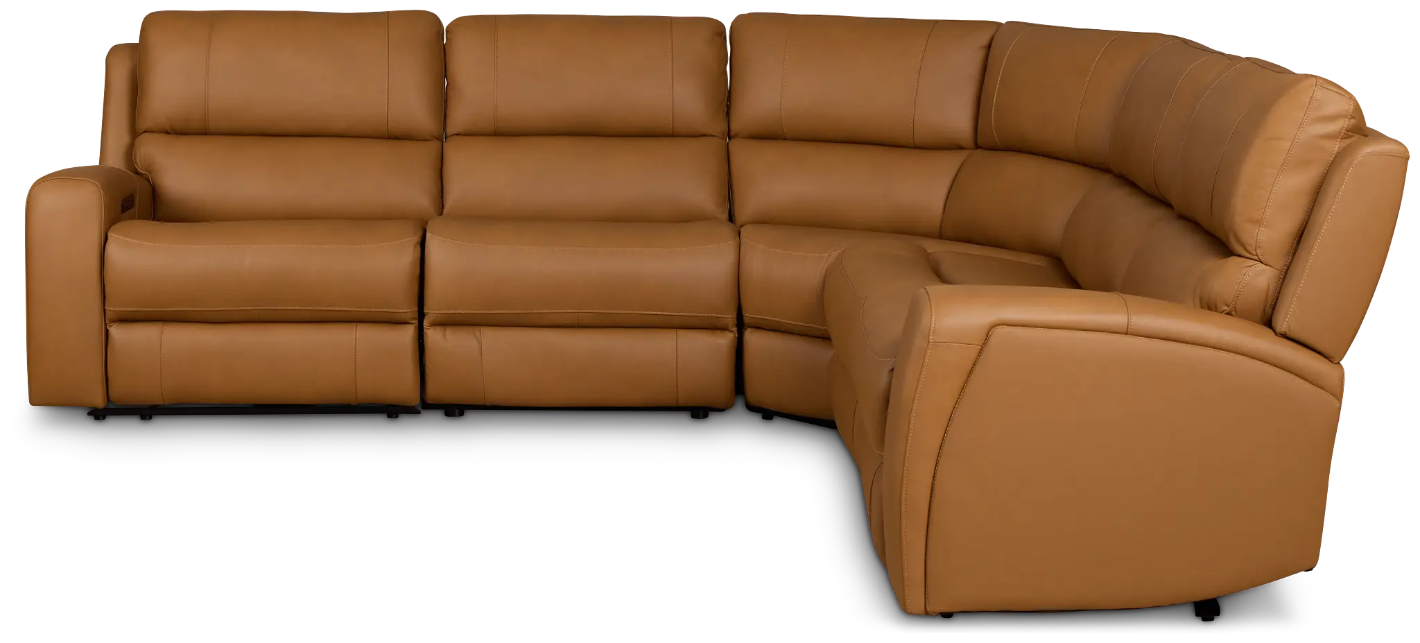 Summit Light Brown Lthr/vinyl Small Two-arm Power Reclining Sectional Summit Light Brown Lthr/vinyl Small Two-arm Power Reclining Sectional