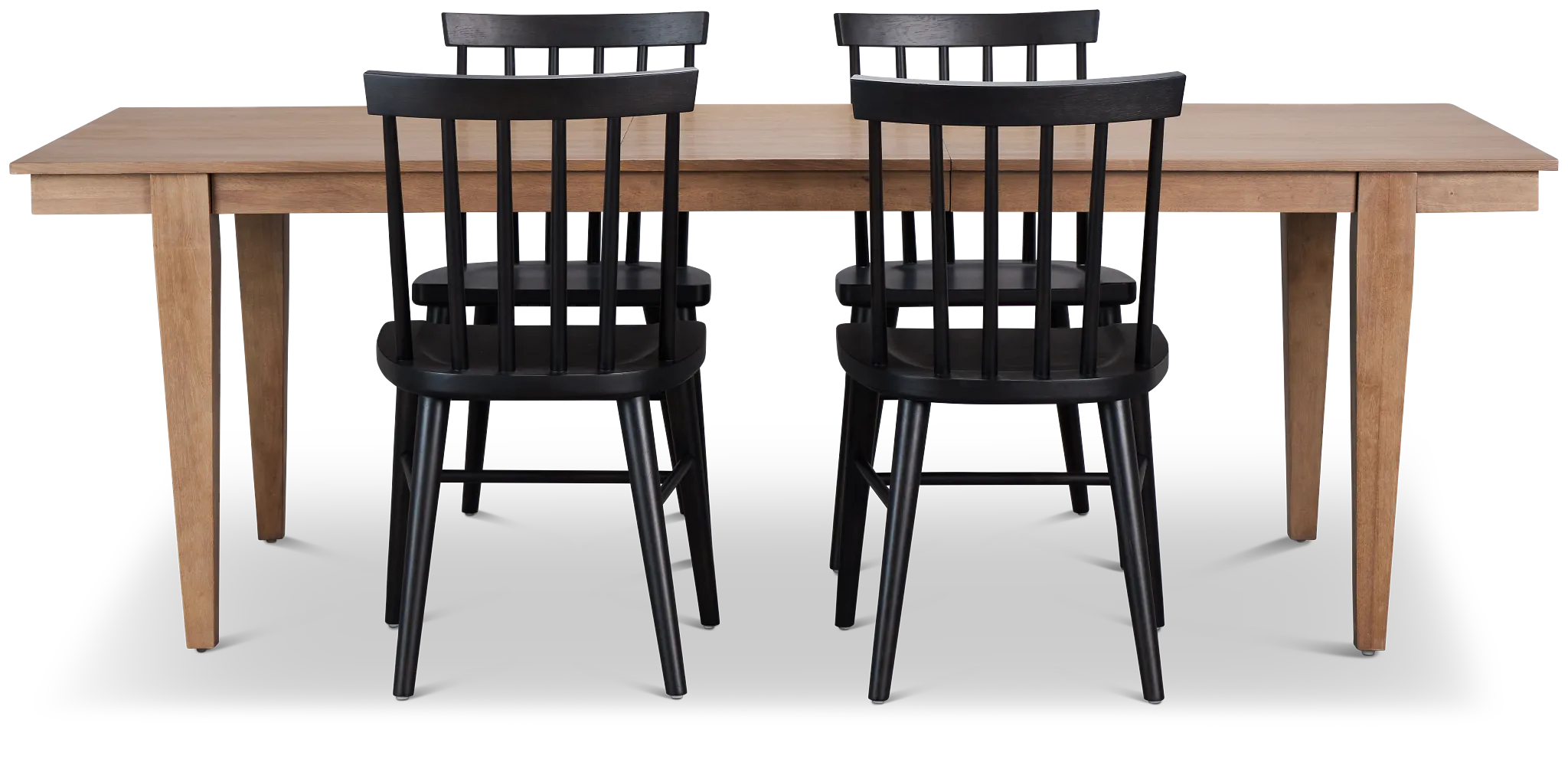 Provo Mid Tone Rect Table & 4 Wood Chairs