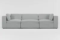 Destin Suave Gray Fabric 3-piece Modular Sofa