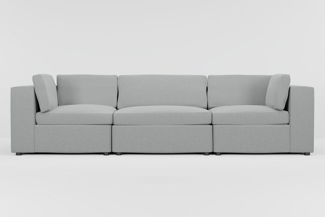 Destin Suave Gray Fabric 3 Piece Modular Sofa