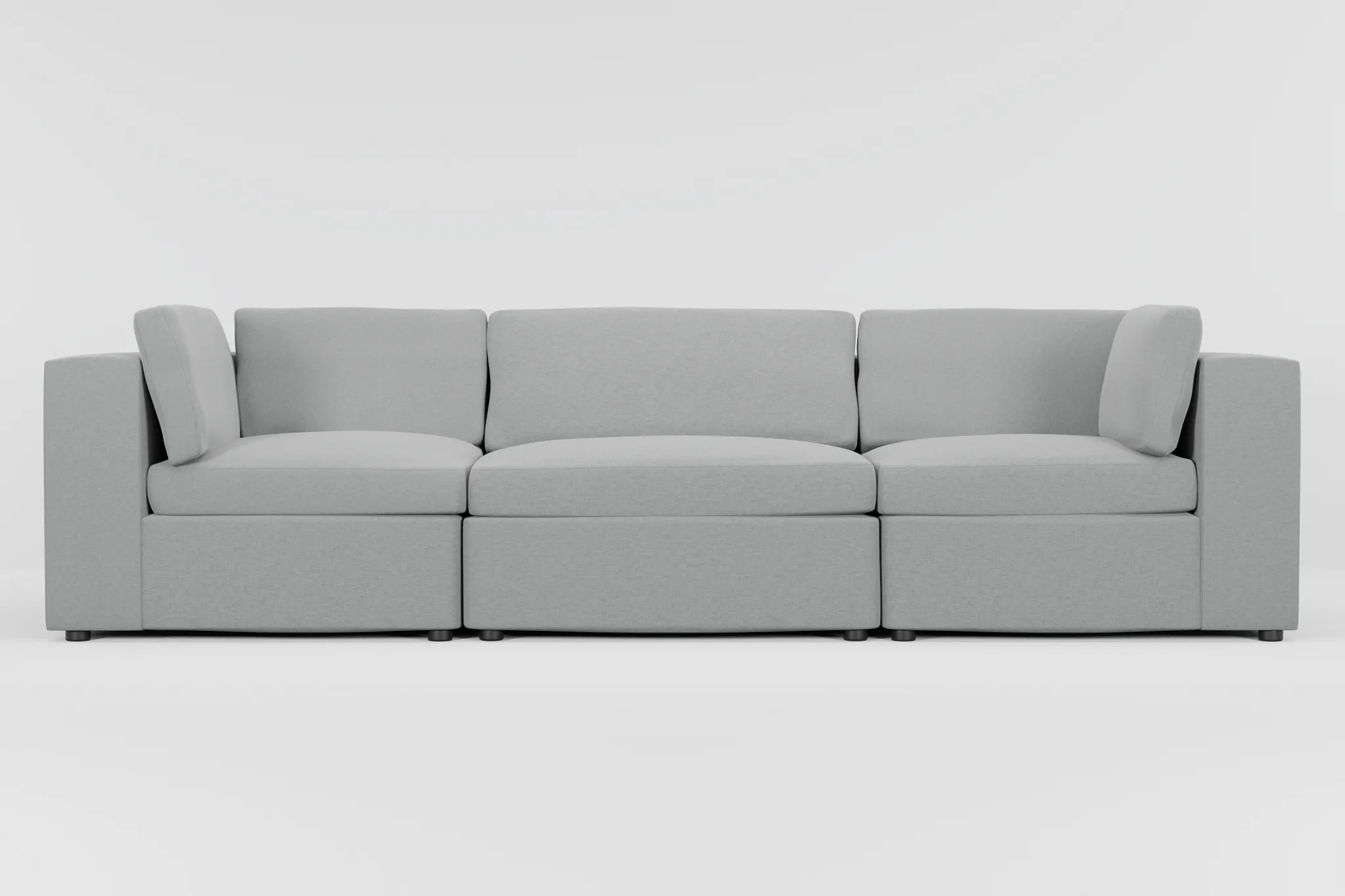 Destin Suave Gray Fabric 3-piece Modular Sofa