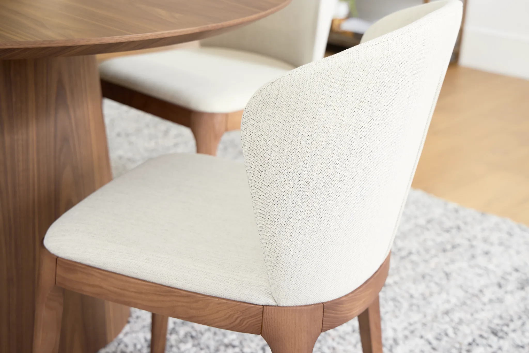 Nomad Light Beige Upholstered Side Chair With Mid Tone Legs