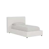 Grayton Gellar White 44" Upholstered Platform Bed