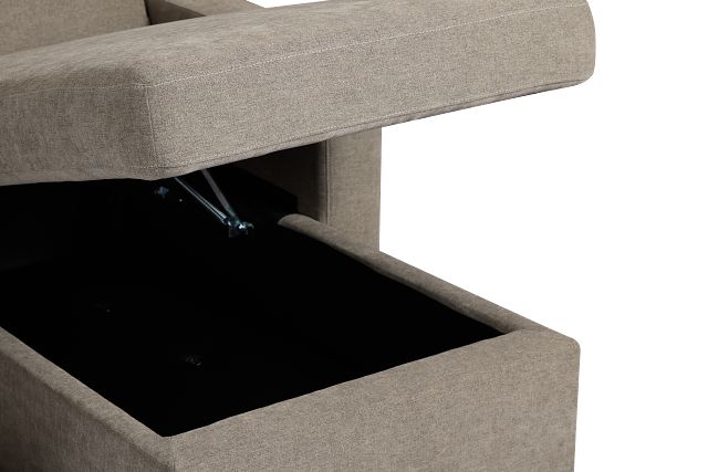 Addie Gray Fabric Medium Right Chaise Storage Sleeper Sectional