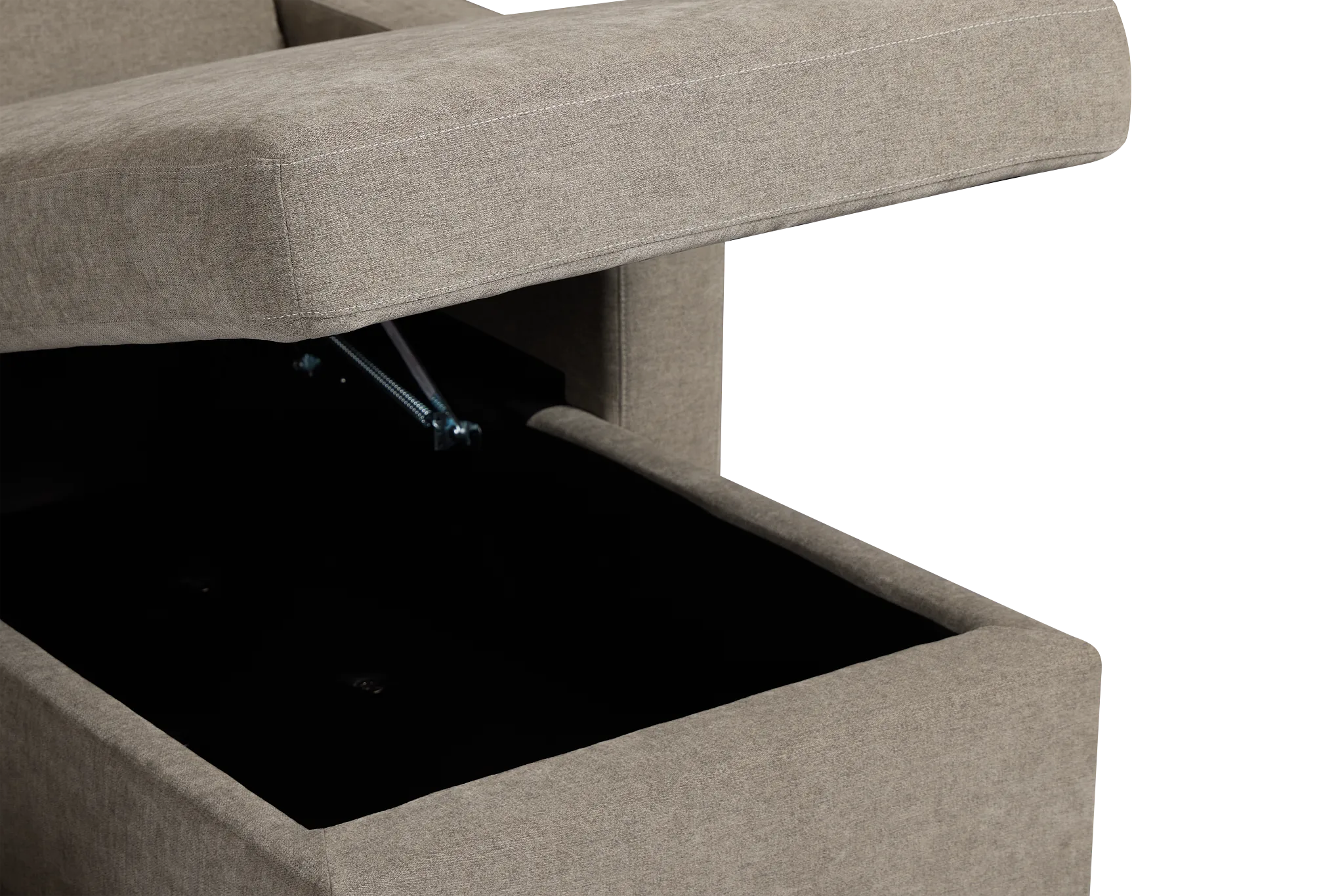 Addie Gray Fabric Medium Right Chaise Storage Sleeper Sectional