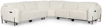 Zuri White Velvet Small Triple Power Reclining Two-arm Sectional