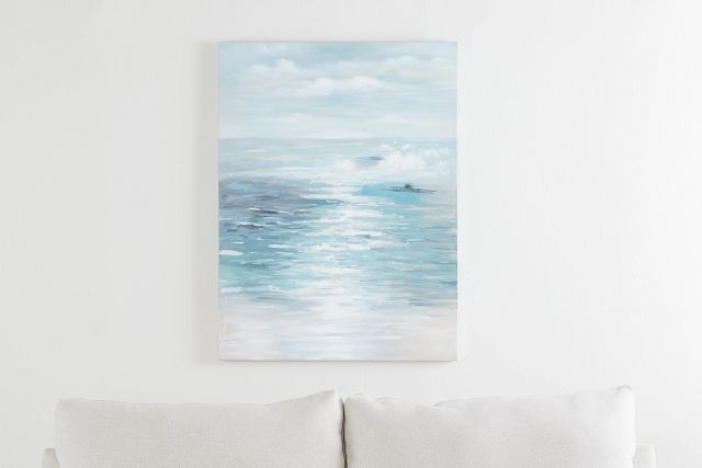 Seashore Light Blue Canvas Wall Art