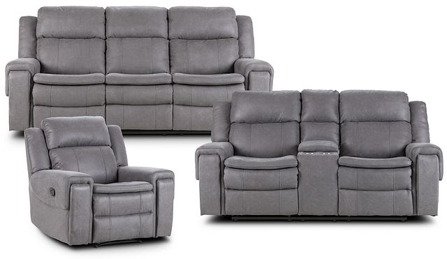 Scout Gray Micro Manually Reclining Living Room