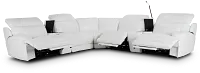 Reign White Lthr/vinyl Large Triple Power Reclining Two-arm Sectional