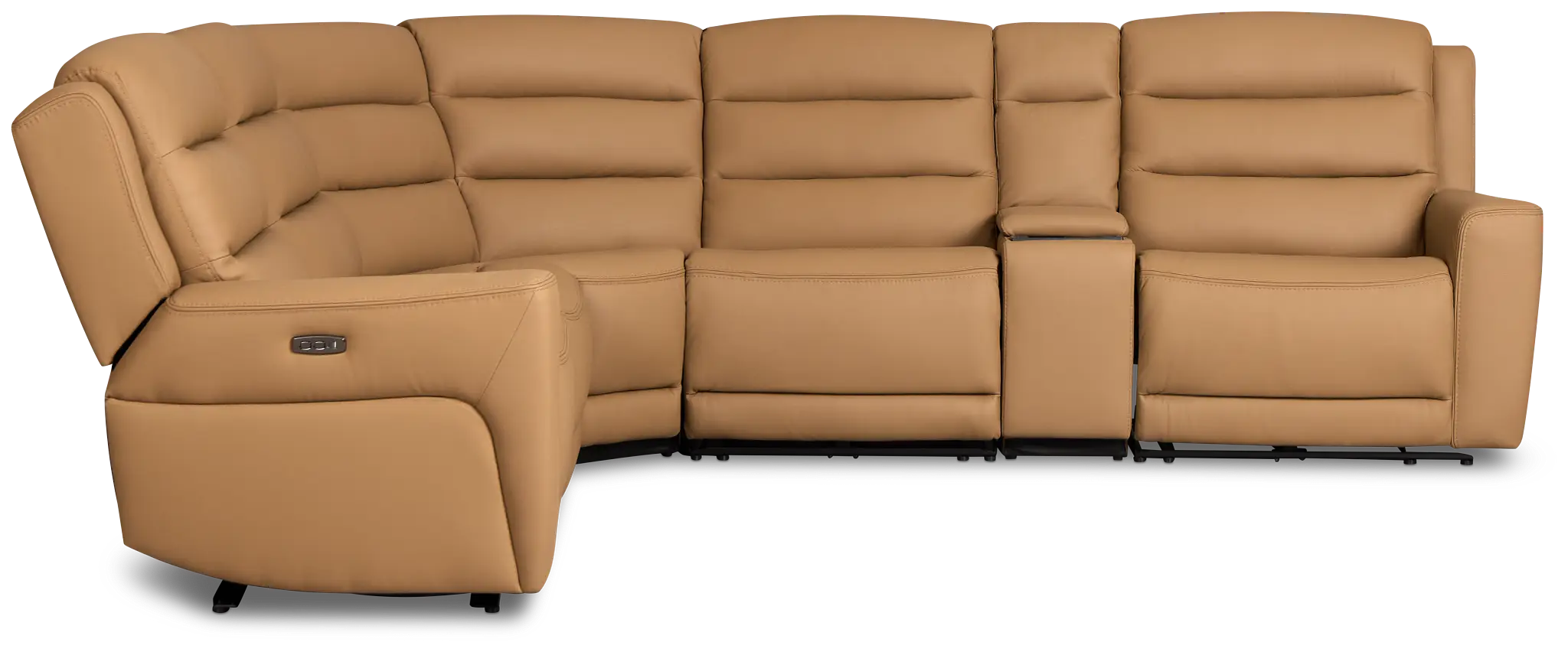 Wilder Brown Leather Medium Triple Power 2-arm Sectional Wilder Brown Leather Medium Triple Power 2-arm Sectional