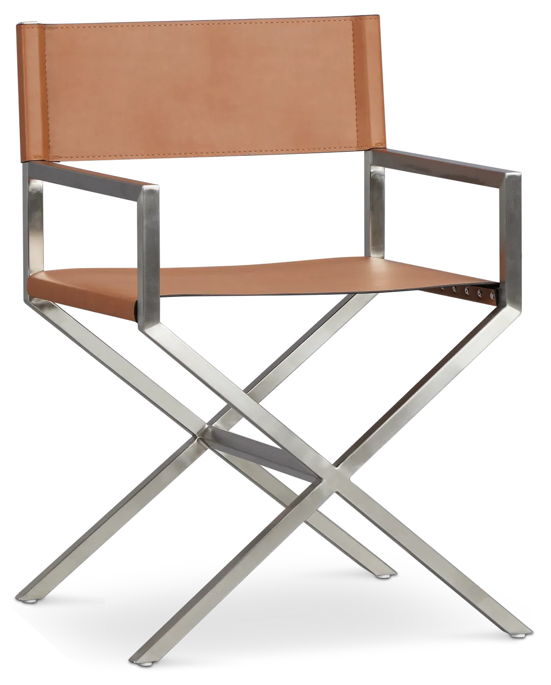 Haven Brown Chrome Upholstered Arm Chair