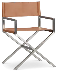 Haven Brown Chrome Upholstered Arm Chair