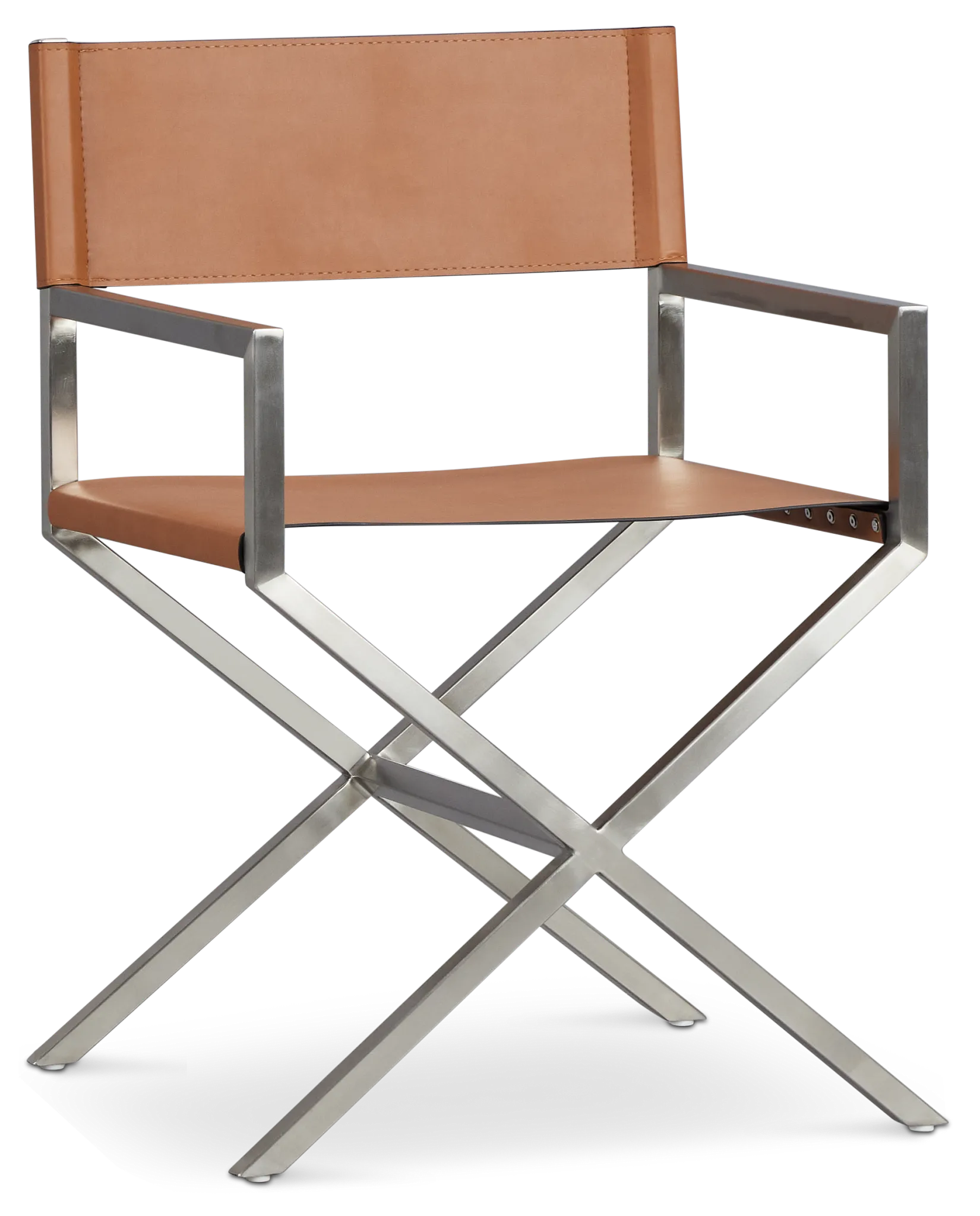 Haven Brown Chrome Upholstered Arm Chair