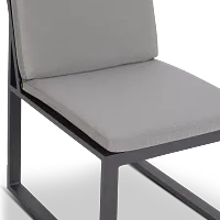 Linear Dark Gray Aluminum Cushioned Chair