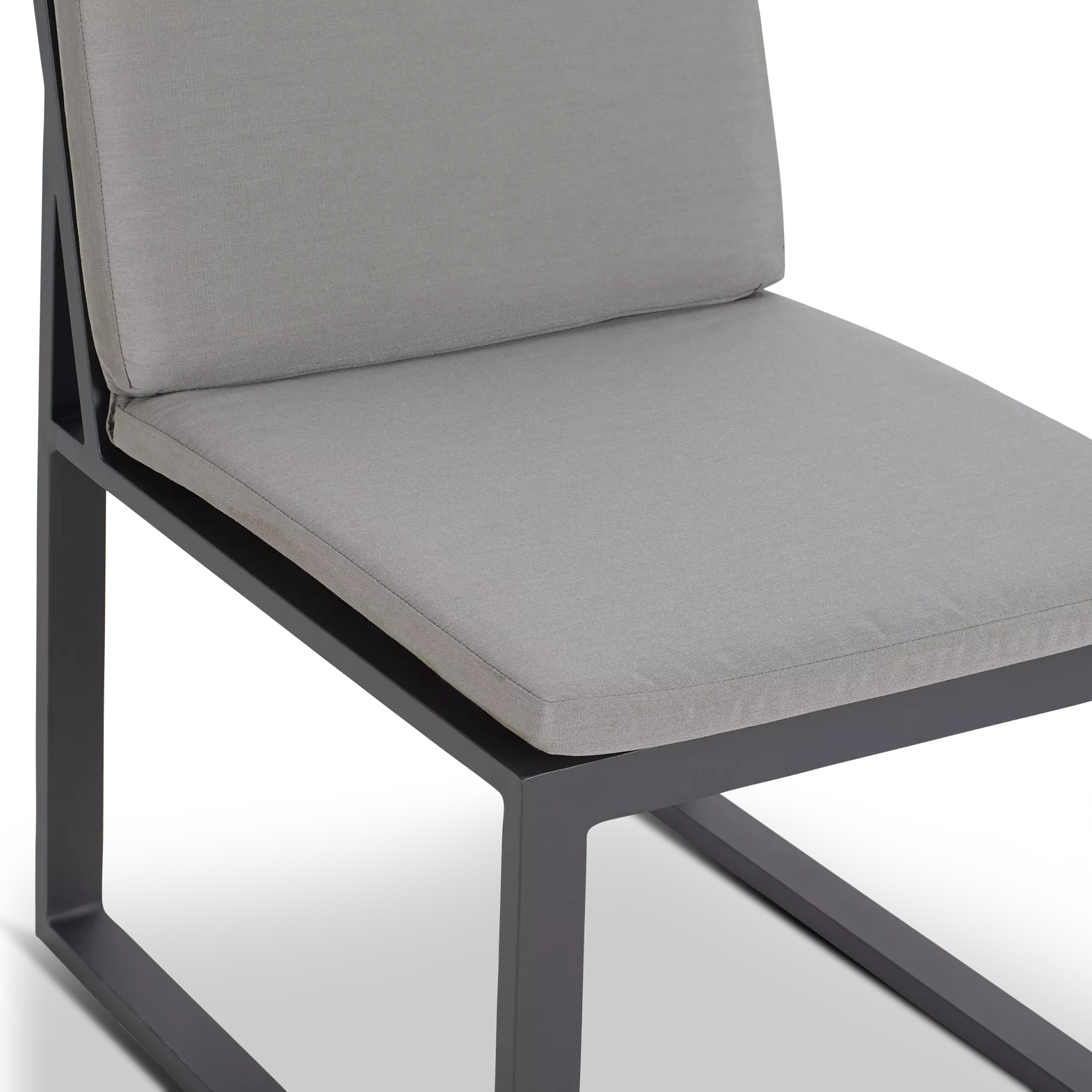 Linear Dark Gray Aluminum Cushioned Chair