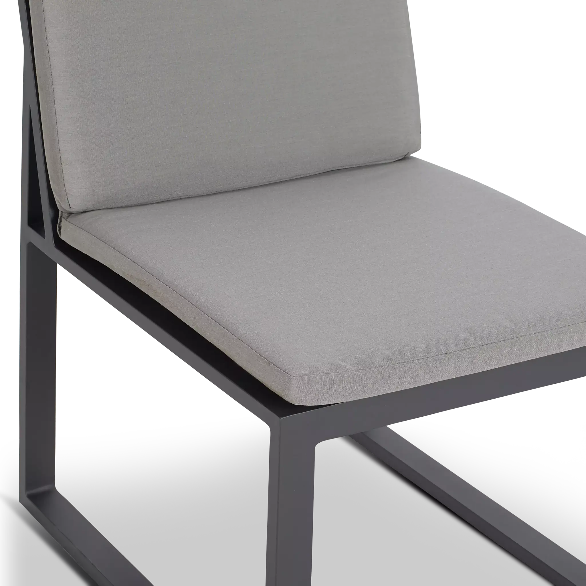 Linear Dark Gray Aluminum Cushioned Chair Linear Dark Gray Aluminum Cushioned Chair