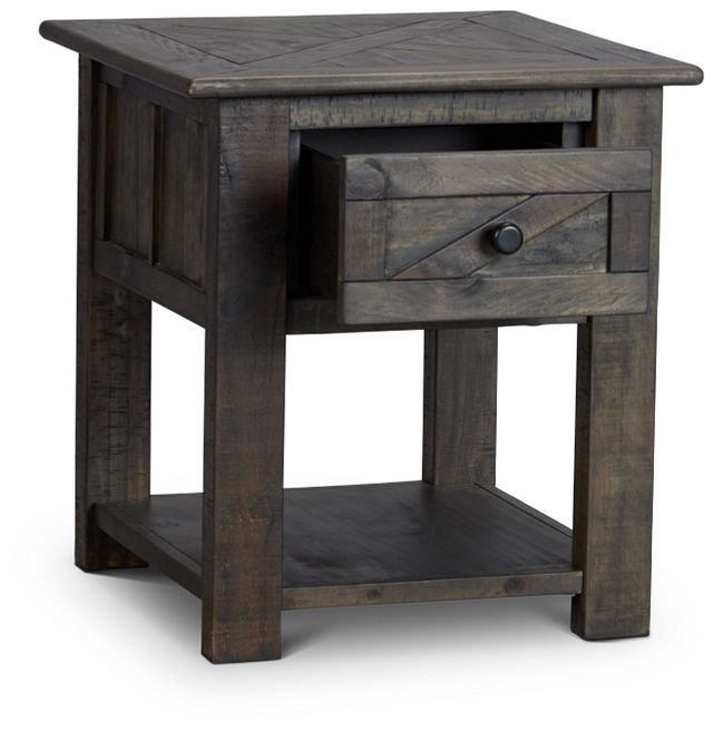 Garrett Dark Tone Storage End Table