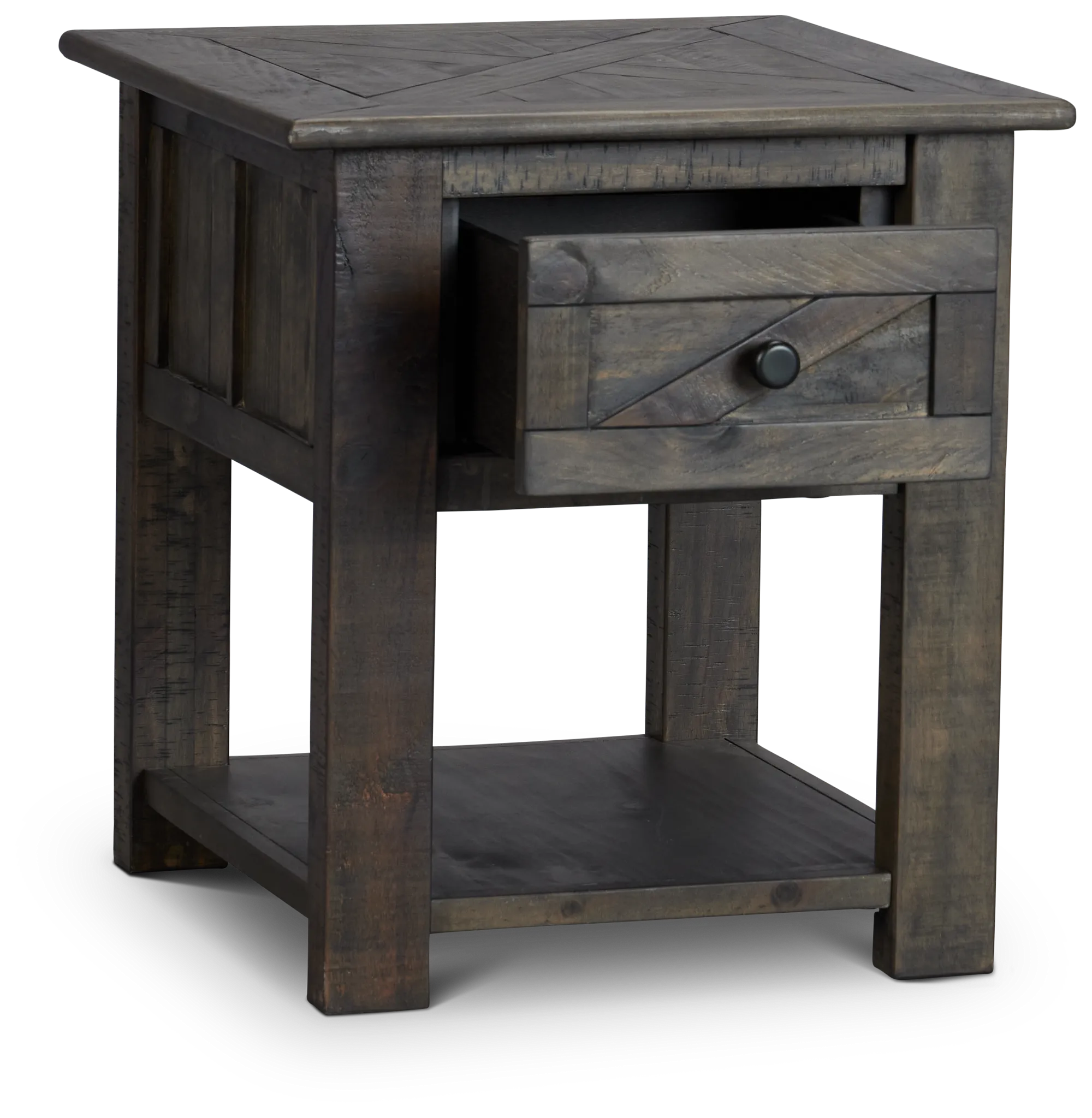 Garrett Dark Tone Storage End Table