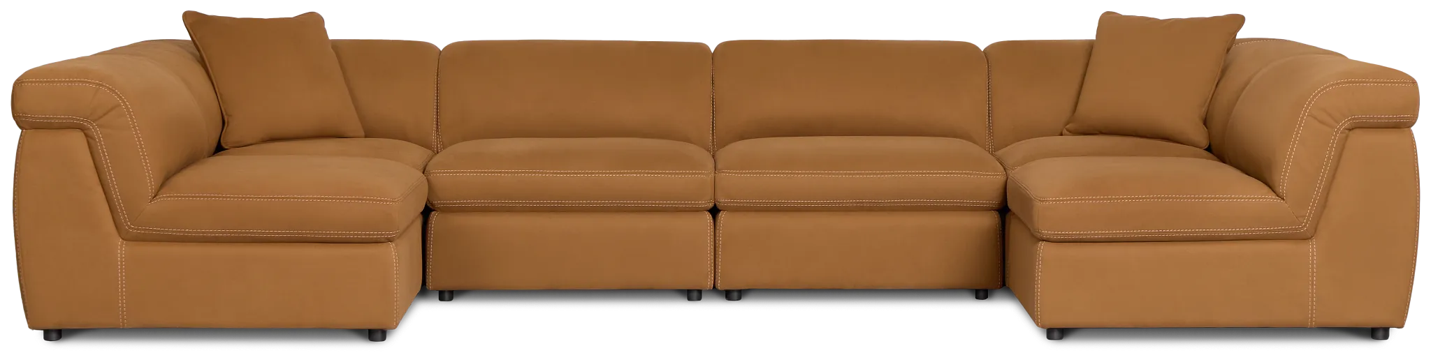 Aria Medium Brown Micro Immersive 8-piece Modular Sectional W/4 Speakers