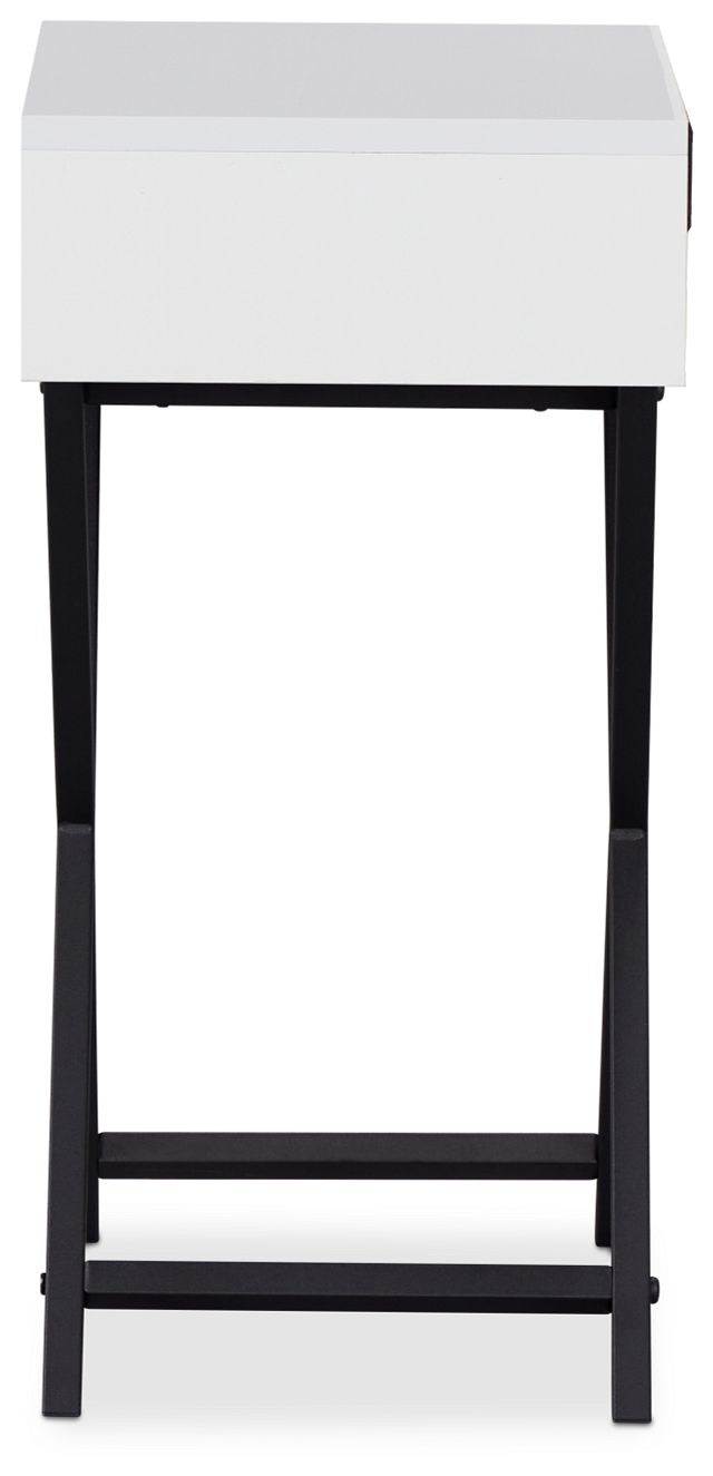 Erie White Metal Nightstand