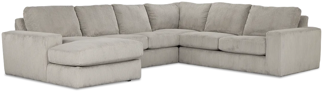 Charlie Gray Fabric Medium Left Chaise Sectional