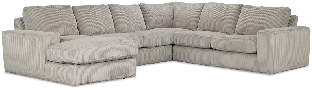 Charlie Gray Fabric Medium Left Chaise Sectional Charlie Gray Fabric Medium Left Chaise Sectional