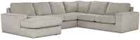 Charlie Gray Fabric Medium Left Chaise Sectional
