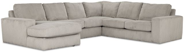 Charlie Gray Fabric Medium Left Chaise Sectional