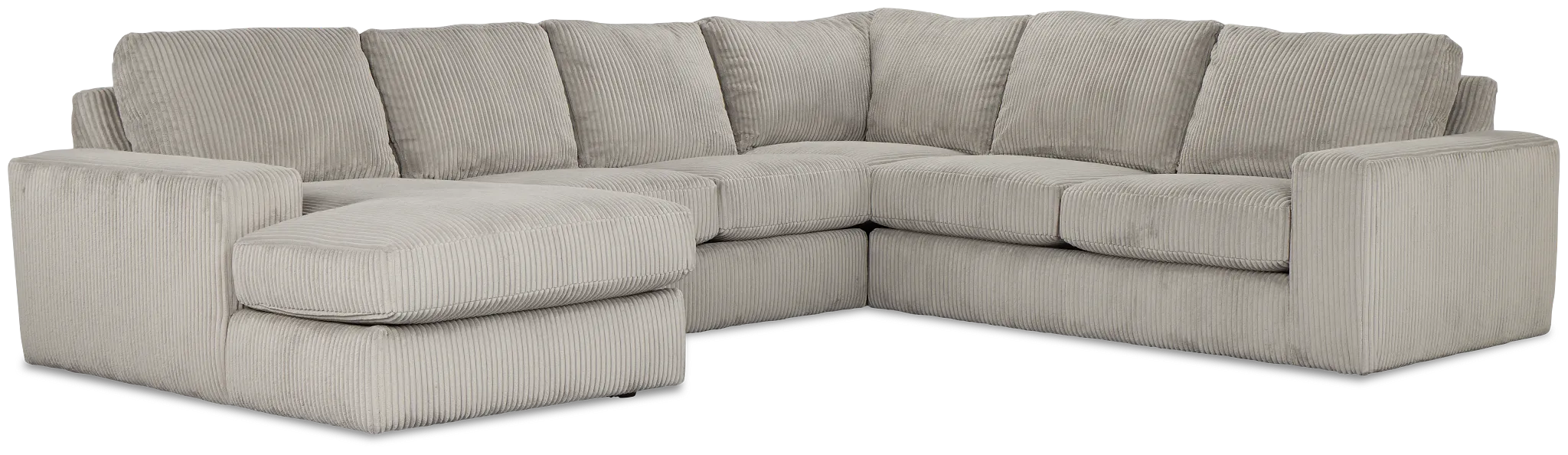 Charlie Gray Fabric Medium Left Chaise Sectional