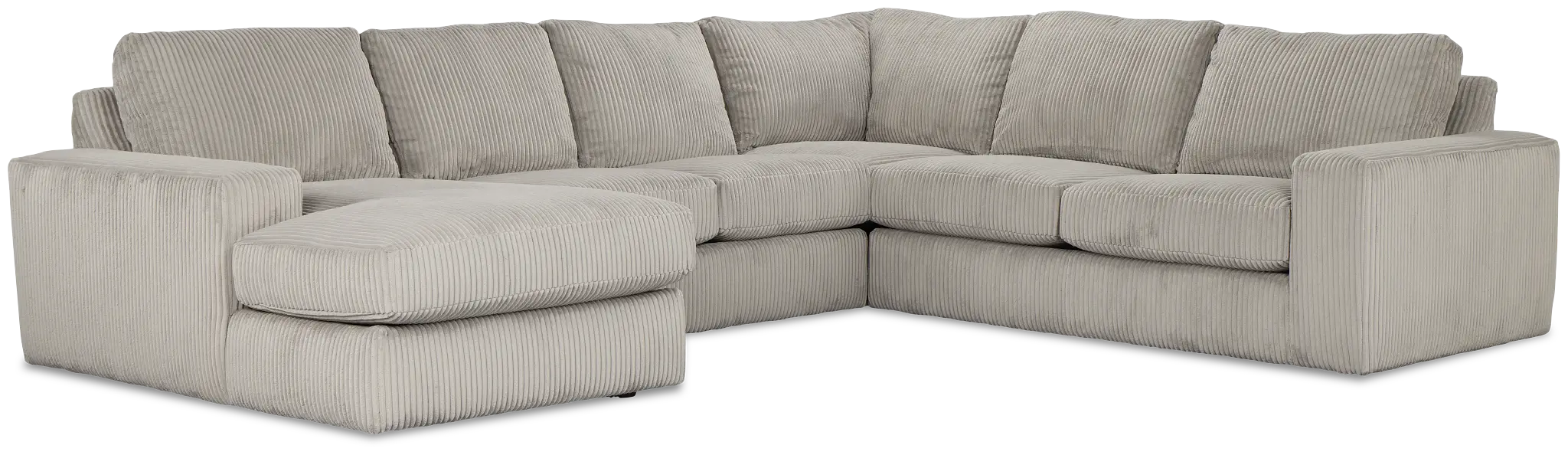 Charlie Gray Fabric Medium Left Chaise Sectional Charlie Gray Fabric Medium Left Chaise Sectional
