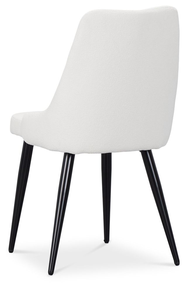 Andover White Curved Upholstered Side Chair