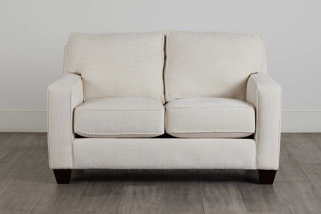 Andie White Fabric Loveseat