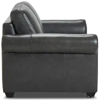 Lincoln Dark Gray Lthr/vinyl Loveseat
