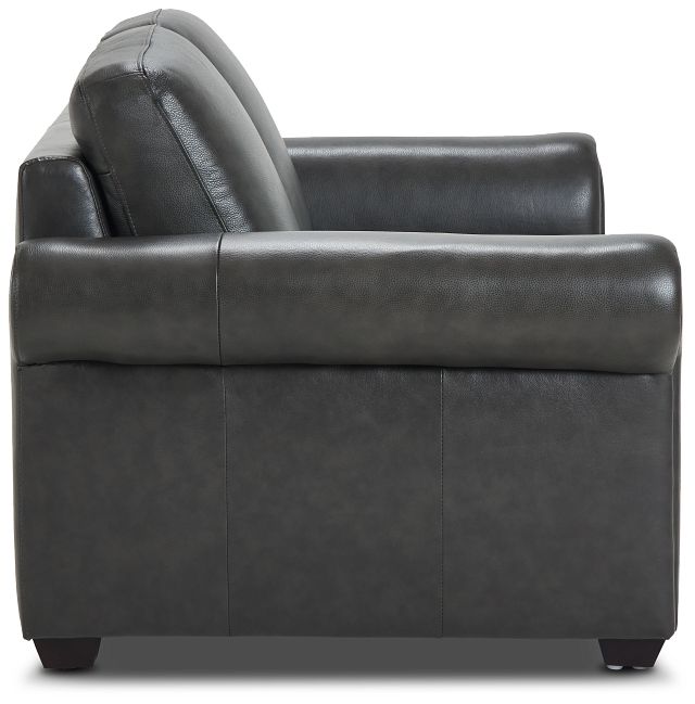 Lincoln Dark Gray Lthr/vinyl Loveseat