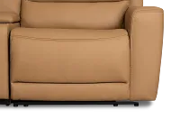 Wilder Brown Leather Medium Dual Power 2-arm Reclining Sectional