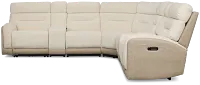 Travis Light Beige Fabric Large Dual Power Reclining Two-arm Sectional