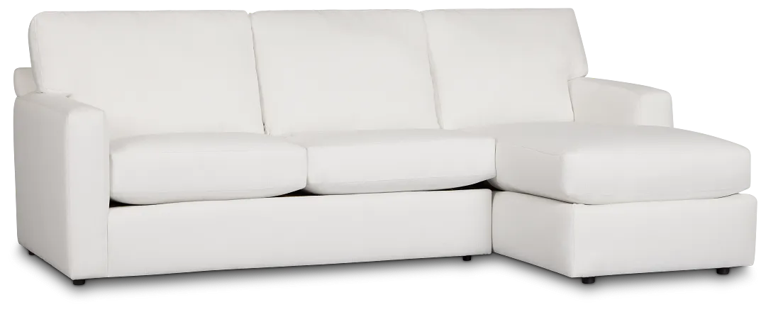 Rhodes White Fabric Right Chaise Sectional