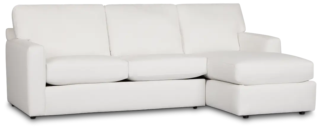Rhodes White Fabric Right Chaise Sectional Rhodes White Fabric Right Chaise Sectional