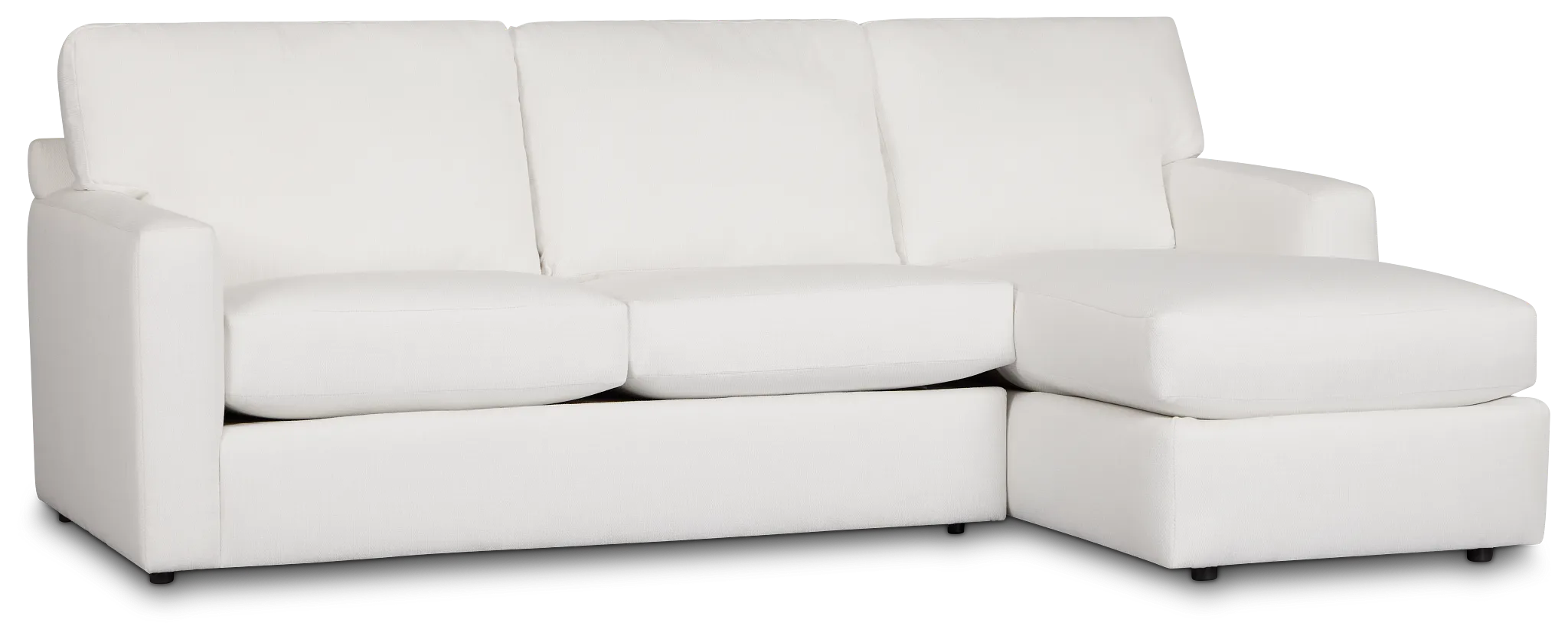 Rhodes White Fabric Right Chaise Sectional