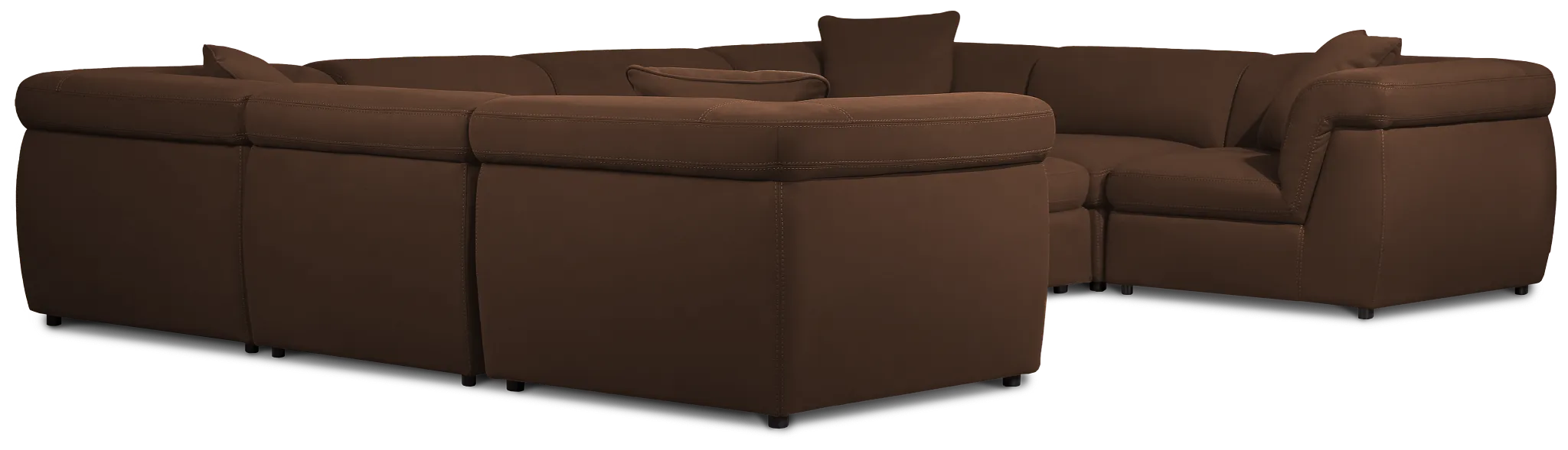 Aria Dark Brown Micro Immersive 10-piece Pit Sectional W/2 Speakers