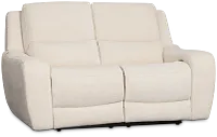 Bennett Light Beige Fabric Power Reclining Loveseat