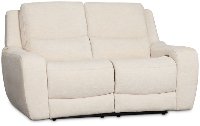 Bennett Light Beige Fabric Power Reclining Loveseat