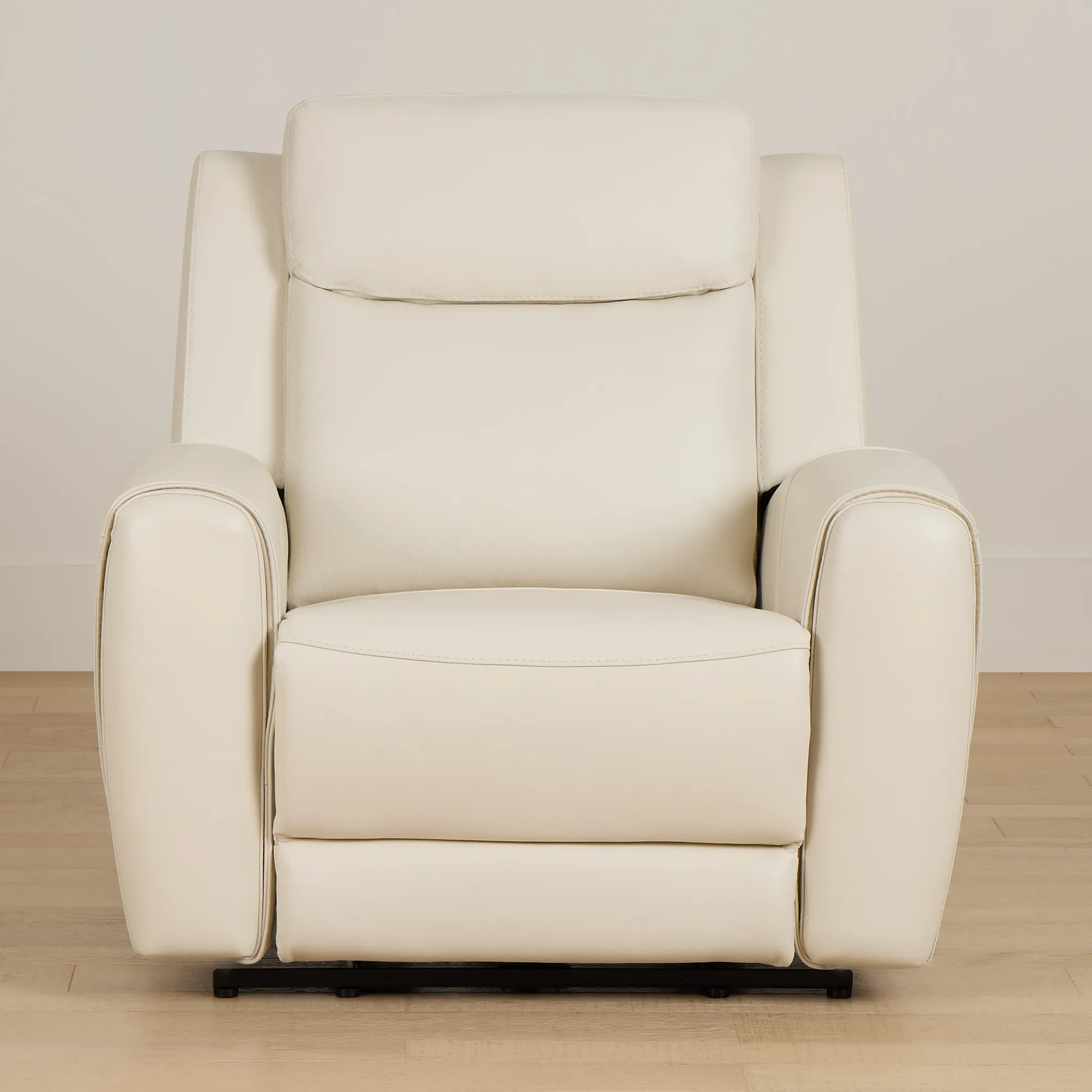 Walker Ivory Lthr/vinyl Power Recliner With Power Headrest