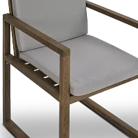 Linear Teak Dk Gray Arm Chair