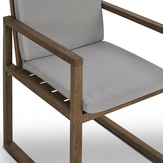 Linear Teak Dk Gray Arm Chair