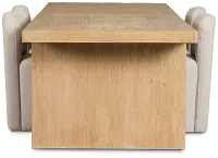 Salida Light Tone Rect Table & 4 Light Beige Upholstered Side Chairs