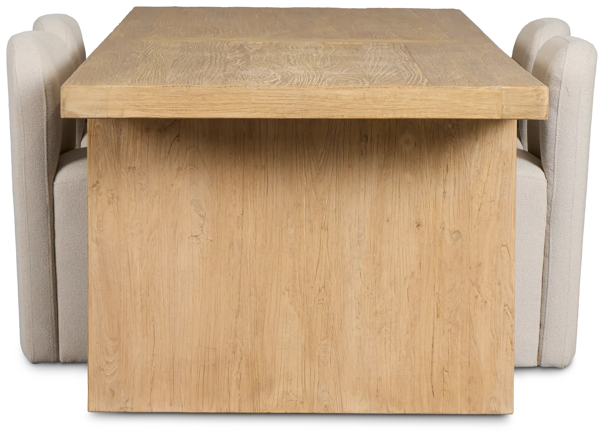 Salida Light Tone Rect Table & 4 Light Beige Upholstered Side Chairs Salida Light Tone Rect Table & 4 Light Beige Upholstered Side Chairs